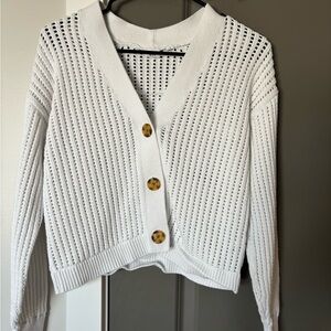 GAP White Button-Up Women's Sweater